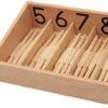 Wooden Montessori Numbered Spindle Box with 45 Spindles