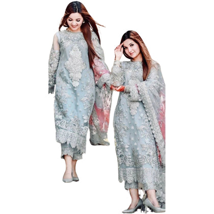 Laam Luxury Collection, Eid Unstitch Replica Suit with Handwork Embroidery