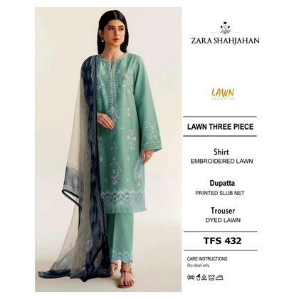 Lawn Embroidered Suit, Printed Dupatta & Trouser Lovent-10A, for Women