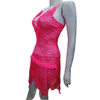 Shocking Pink Two Piece Night Dress Lingerie Set With Net Furr Lace Embroidery