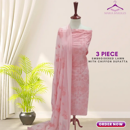 Unstitched Suit, High-Quality Craftsmanship with Chiffon Dupatta, for Women