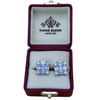 Cuff links Stud Button, Silver Square & Premium Formal Accessories