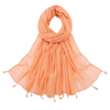 Scarf/Hijab, Turkish Lawn with Tassels Chic & Versatile Fashion Accessory