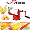 Spiral Potato Slicer, Stainless Steel, Easy to Use, Red Color