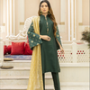 Suit, Stunning Green Raw Silk with Golden Jacquard Dupatta