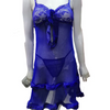 Night Dress Lingerie Set, Blue Two Piece with Net Lace Embroidery, for Women