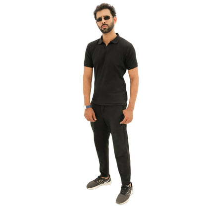 Classic Black V-Neck Polo