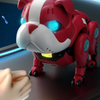 Red Bulldog Robot Toy, Musical Lights, Safe & Durable, for Kids'