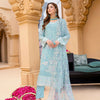 Semi-Stitched Net Embroidered Suit