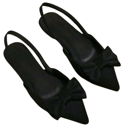 Bow Decor Slingback Pointed Mule