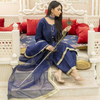 Suit, Regal Blue Royal Kattan Silk with Gotta Lace & Kiran Work