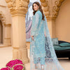 Semi-Stitched Net Embroidered Suit