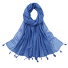 Scarf/Hijab, Turkish Lawn with Tassels Chic & Versatile Fashion Accessory