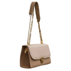 Hand Bag, Cream Stylish with Top Handle & Adjustable Long Strap