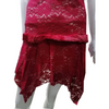 Night Dress Lingerie Set, Maroon Two Piece with Net Furr Lace Embroidery