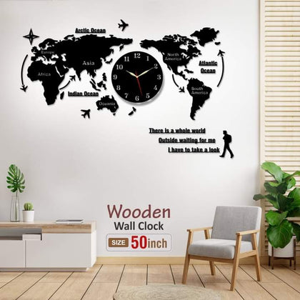 World Map Wall Clock