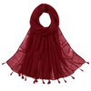 Scarf/Hijab, Turkish Lawn with Tassels Chic & Versatile Fashion Accessory