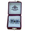 Cuff links Stud Button, Premium & Silver -Mini Black Stone Butterfly