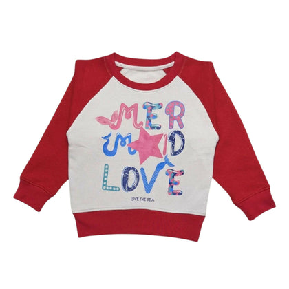 Girls Red Raglan Sweatshirt