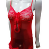 Night Dress Lingerie Set, Red Two Piece with Net Lace Embroidery, for Women