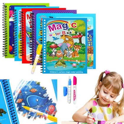Reusable Book, Magical Water Drawing Montessori, for Children