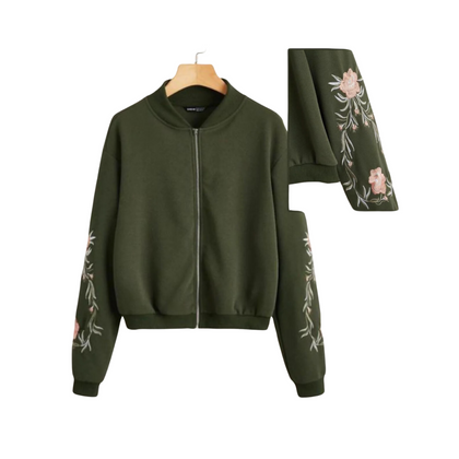 Jacket, Embroidery Comfortable & Soft Warm Fleece, for Women