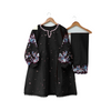 Frock Set, Neck Pearls With Air Embroidered Sleeves - 2pcs, for Girls'