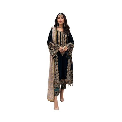 Unstitched Suit, Velvet Elegance & Mysori Embroidery, for Women