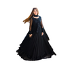 Flare Maxi, Two layers Border Front & Back Lace Work with Dupatta, for Women