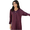 Suit, Elegant Plum 2-Piece Set with V Neckline, Golden Buttons & Straight Trouser