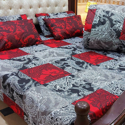 Comforter Set, Bold Elegance, 6-Piece Red & Black