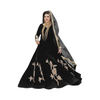 Stitched Maxi, Elegant Velvet Suit with Intricate Embroidery & Lace Dupatta, for Women