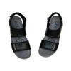 Sandals, Black Leather Stylish Comfort with Eva Sole, for Men