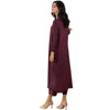 Suit, Elegant Plum 2-Piece Set with V Neckline, Golden Buttons & Straight Trouser