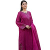 Suit, Elegant Magenta Georgette with Embroidery & Cut Work Details, for Women