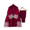 Stitched Suit, Elegant Hand-Embroidered Three-Piece in Soft Cotton, for Girls'