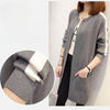 Cardigan, Grey Western & Stripe Long Sleeve, for Women