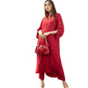 Suit, Rosee Red Long Cout Style 2-Piece Collection with Rinkal, for Women