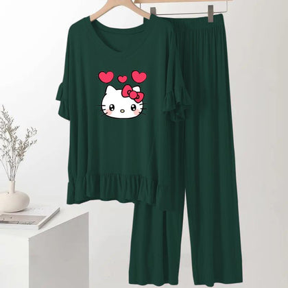 Loungewear, Bottle Green & Frock Flapper Style, for Women