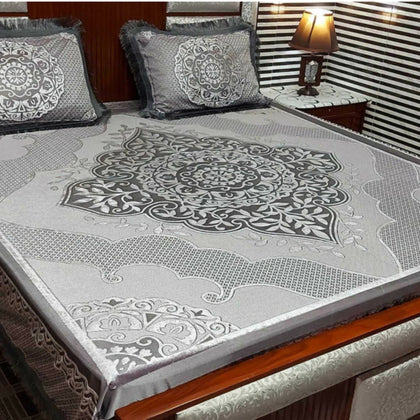 Bed Sheet, Luxurious Lace Plush Set by Amigo Home Textiles