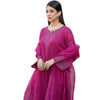 Suit, Elegant Magenta Georgette with Embroidery & Cut Work Details, for Women