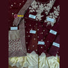 Unstitched Suit, Designer Ensemble with Heavy Embroidery & Net Dupatta, for Women