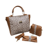 Coach Bag, 3-Piece Set with Long Strap and Chain Accent, for Ladies'