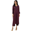 Suit, Elegant Plum 2-Piece Set with V Neckline, Golden Buttons & Straight Trouser