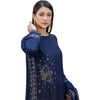 Suit, Blue Grip with Golden Sequin Embroidery, for Women