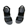 Sandals, Black Leather Stylish Comfort with Eva Sole, for Men