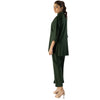 Suit, Sophisticated Bottle Green Self Jacquard 2-Piece Set with Lace Accents, for Women