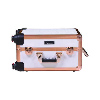 Rose Gold White LED Makeup Station, Vanity Features & Mobility