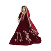 Stitched Maxi, Elegant Velvet Suit with Intricate Embroidery & Lace Dupatta, for Women