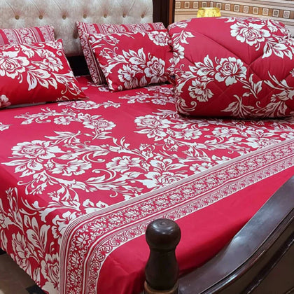 Comforter Set, Elegant Blooms, 6-Piece & Red Floral